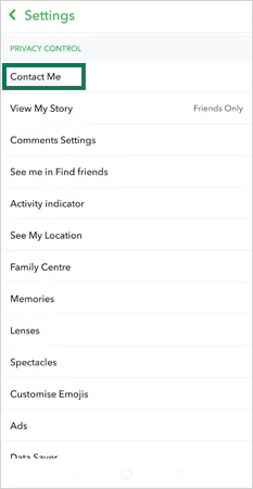 Select Contact Me