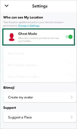 Select Ghost Mode