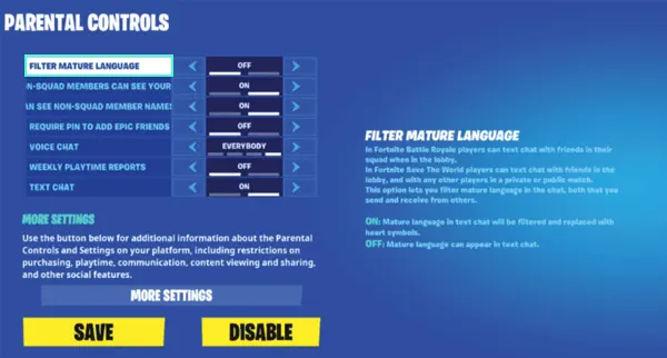 Turn on the ‘Filter Mature Language’ Setting