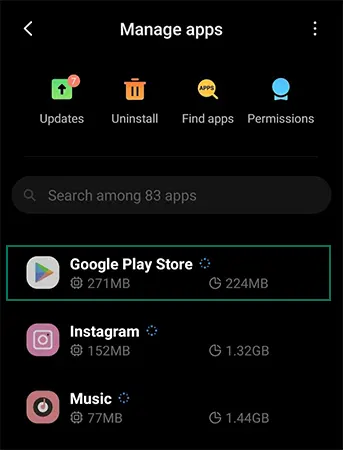 Select Google Play Store