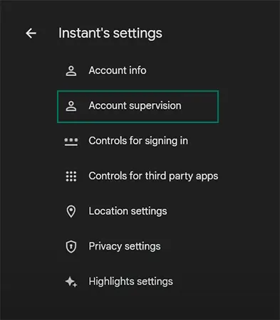Select account supervision