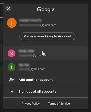 Select account