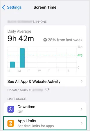 Select app limits