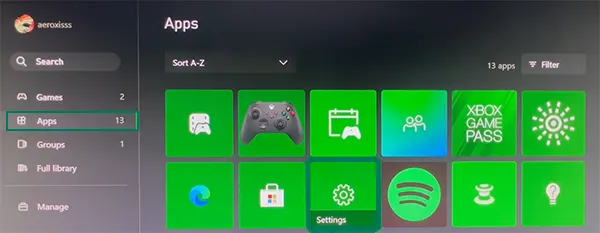 Select apps and then Settings