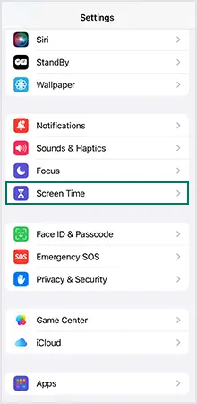 Select screen time