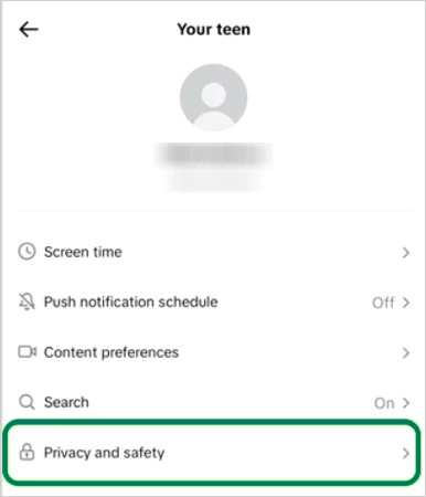 Tap on privacy and safety