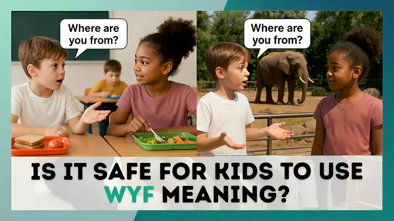 Split image of two kids asking Where are you fromm