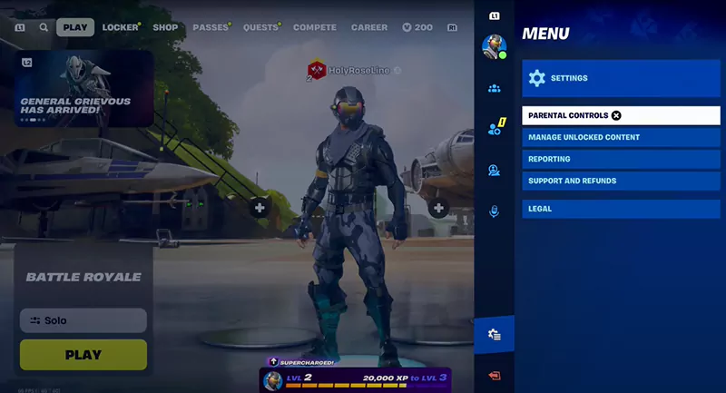 Click on Parental Controlss