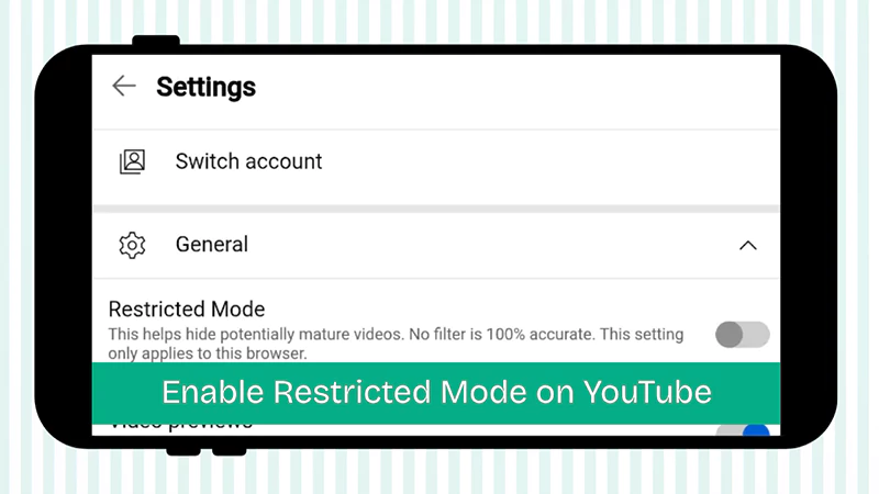 Enable Restricted Mode on YouTube