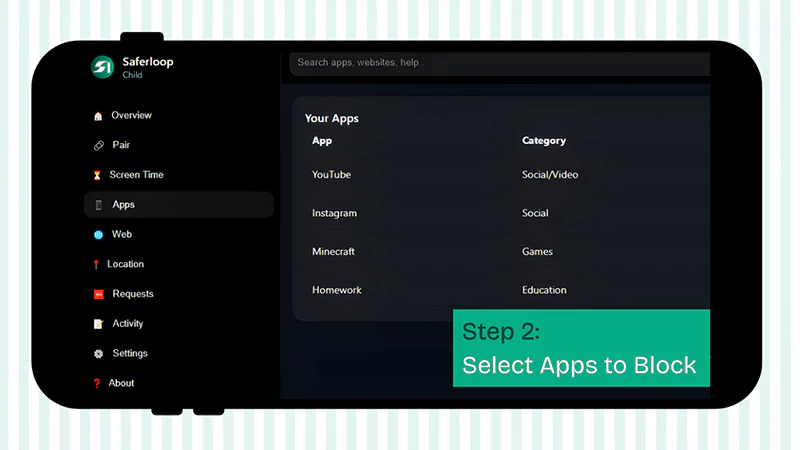 Select Apps to Block
