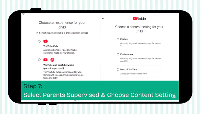 Step 7 Select Parents Supervised and Choose Content Setting