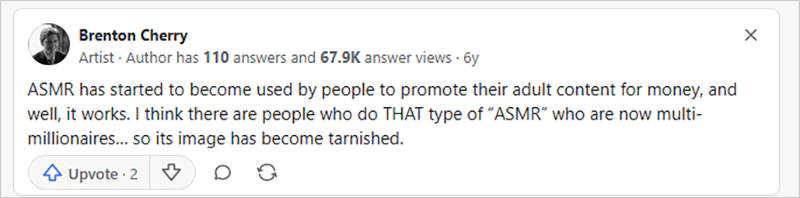 A Quora user explains how ASMR is getting sexual