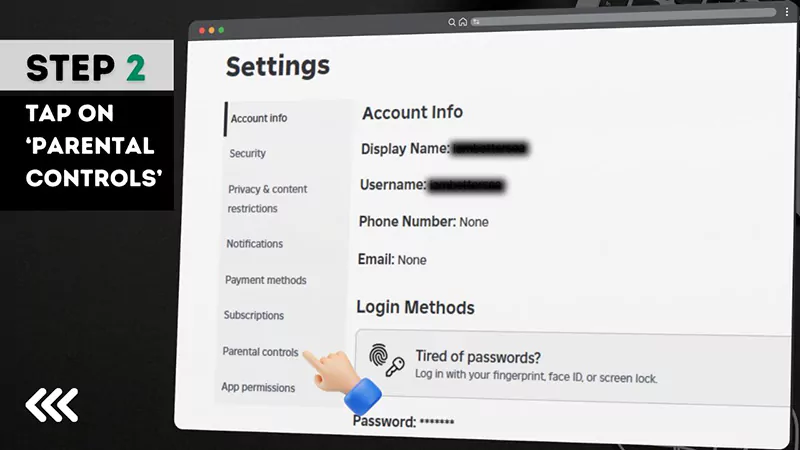 Step 2 Tap on Parental Controls