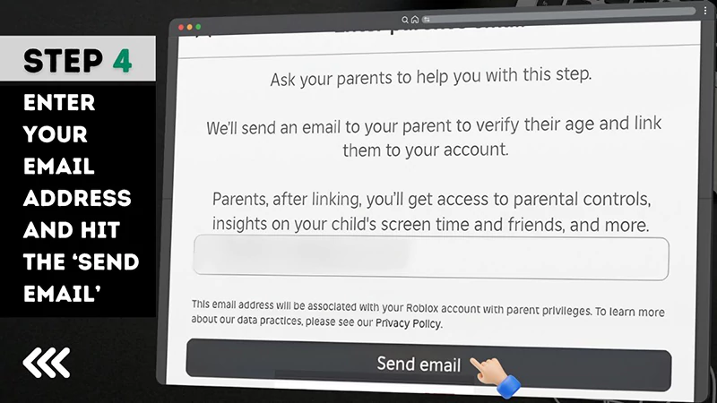 Step 4 Enter your email address