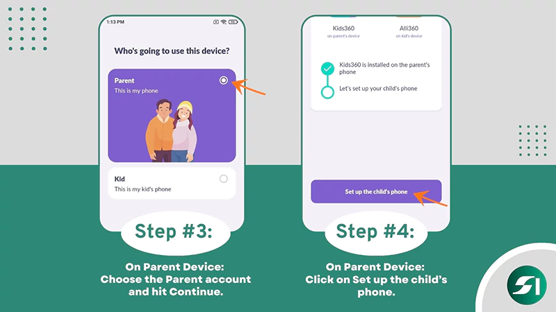 Set up the child’s phone