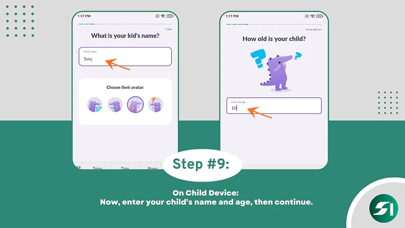 enter your child’s name and age