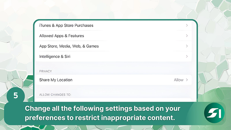 Change all the settings to restrict inappropriate content