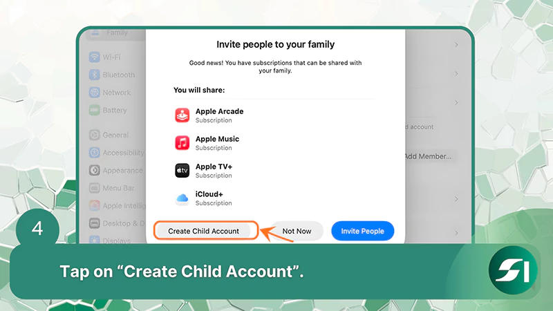 Click on Create Child Account