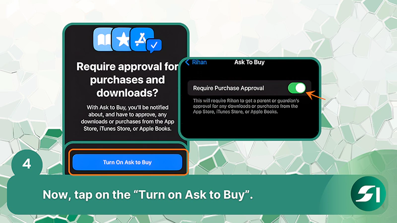 Click on the Turn on Ask to Buy option