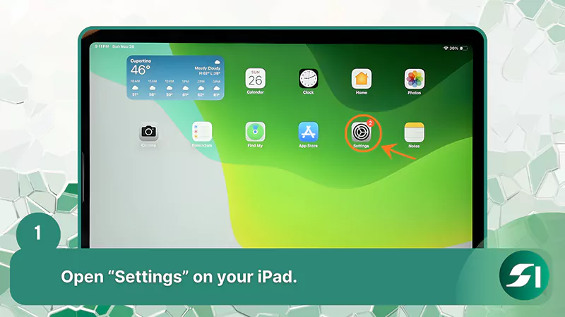 Open Settings on your iPad