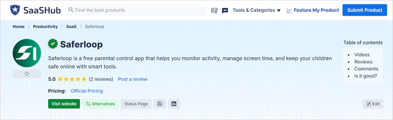 Saferloop reviews on SaaSHub