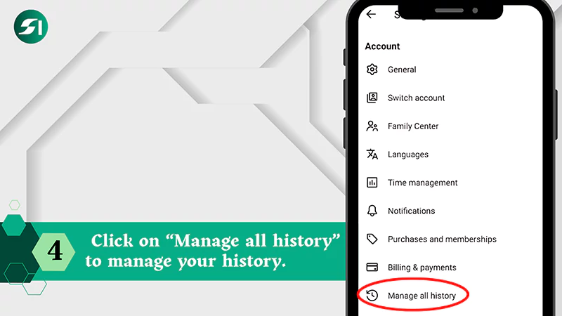 Click on Manage all history