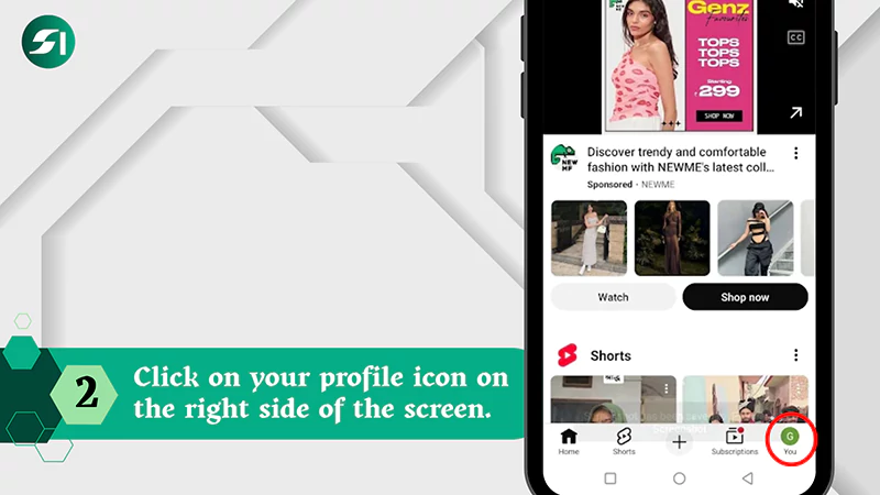 Click on the profile icon