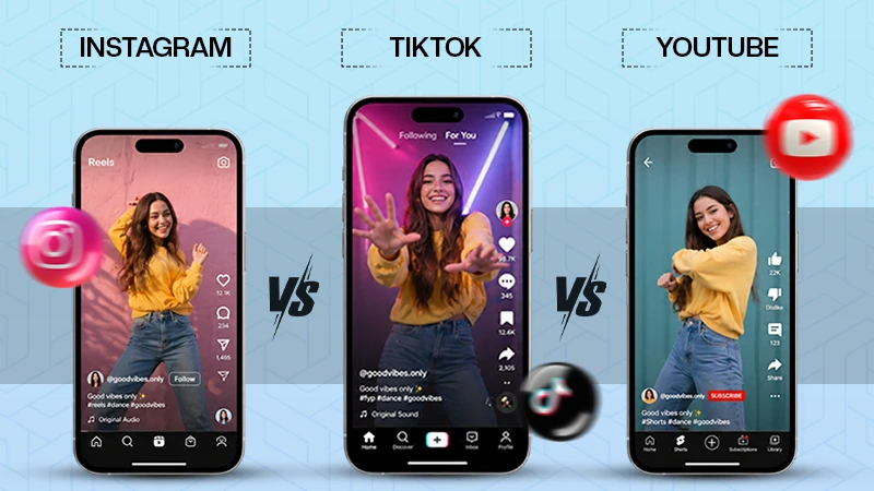 Insta tiktok and yt
