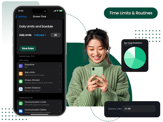 Saferloop App Screen time limit 