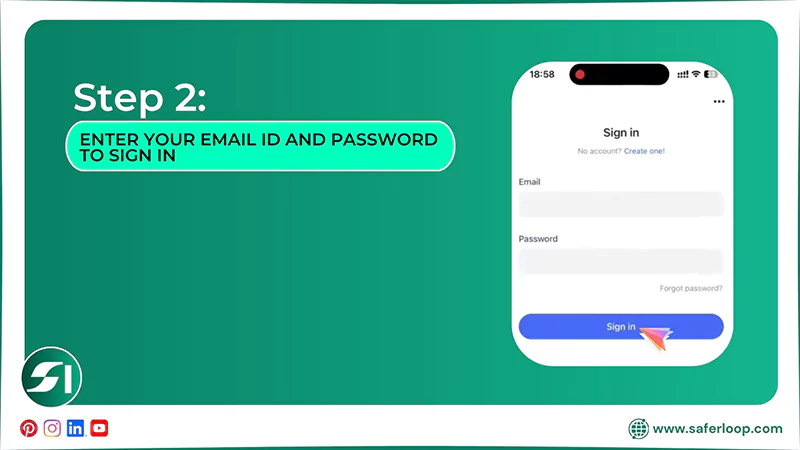 2 enter your email ID and password