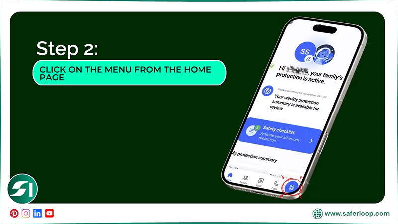 Click on the menu from the home page