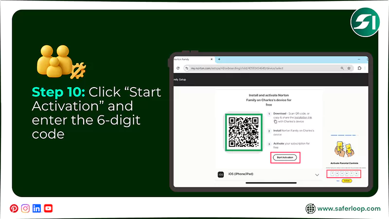 Click Start Activation and enter the 6 digit code