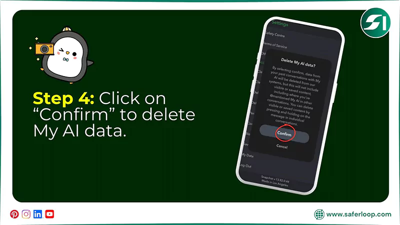 Click on Confirm to delete My AI data