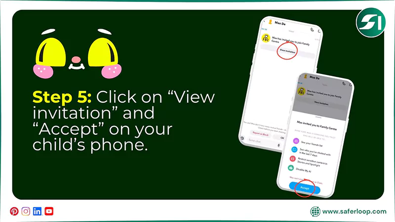 Click on View invitation and Accept on your childs phone