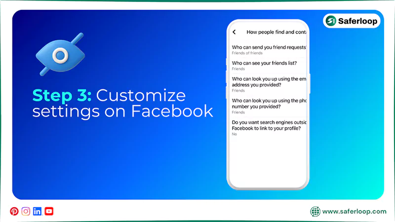 Customize settings on Facebook