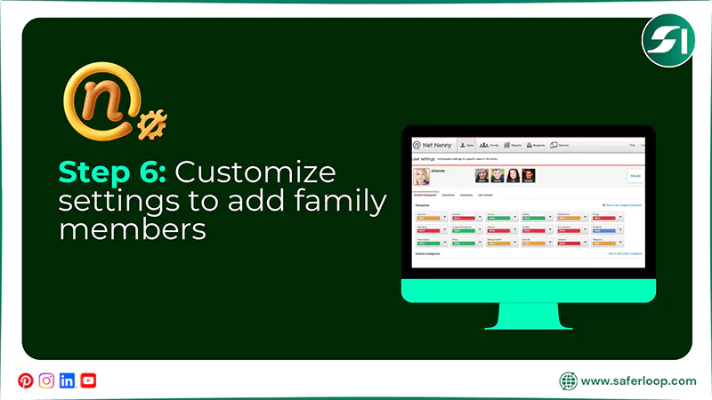 Customize settings to add family members