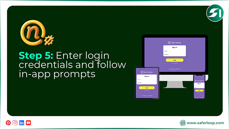 Enter login credentials and follow in-app prompts