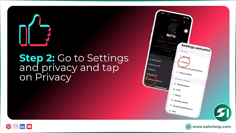 Go to Settings and privacy and tap on Privacy