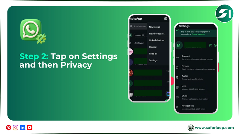 Go to the Settings and tap on Privacy option