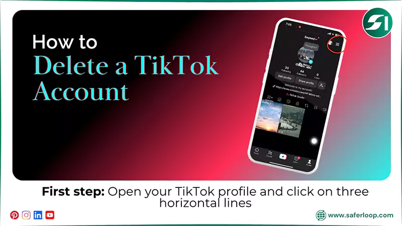 How to Delete a TikTok Account Open your TikTok profile and click on three horizontal lines