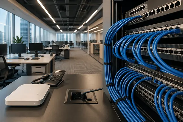 Neat cabling in an office
