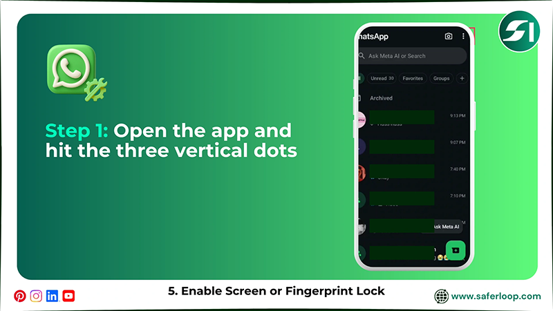 Open the app and hit the three vertical dots
