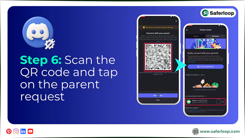 Scan the QR code and tap on the parent request
