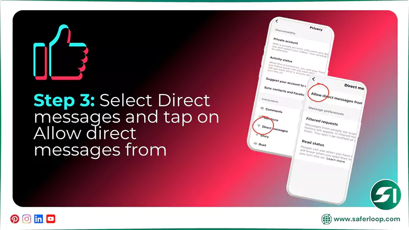 Select Direct messages and tap on Allow direct messages from