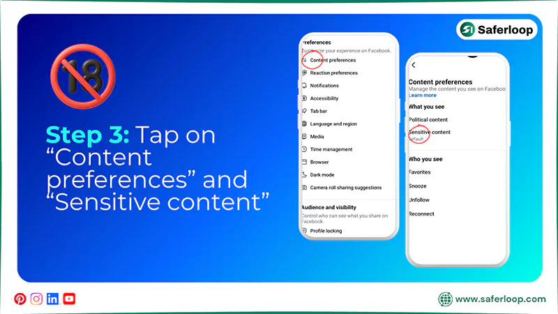 Tap on Content preferences and Sensitive content