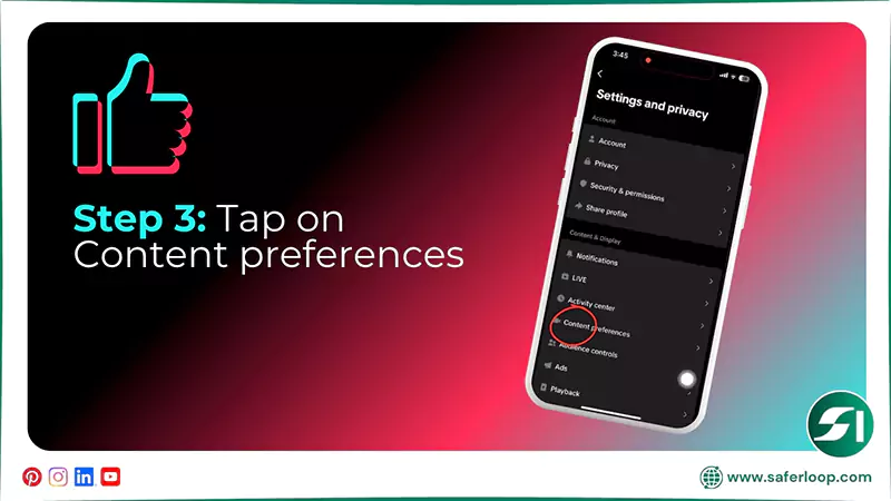 Tap on Content preferences