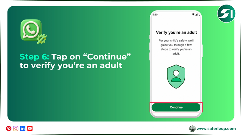 Tap on “Continue” to verify you’re an adult