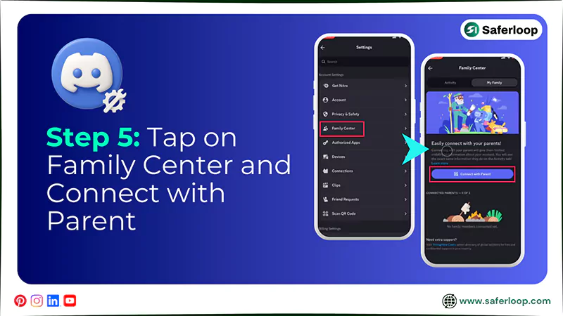 Tap on Family Center and Connect with Parent