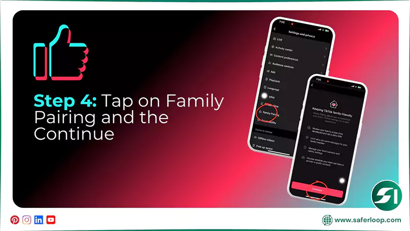 Tap on Family Pairing and the Continue