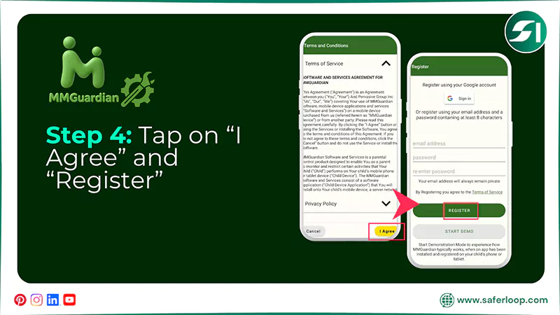 Tap on I Agree and Register